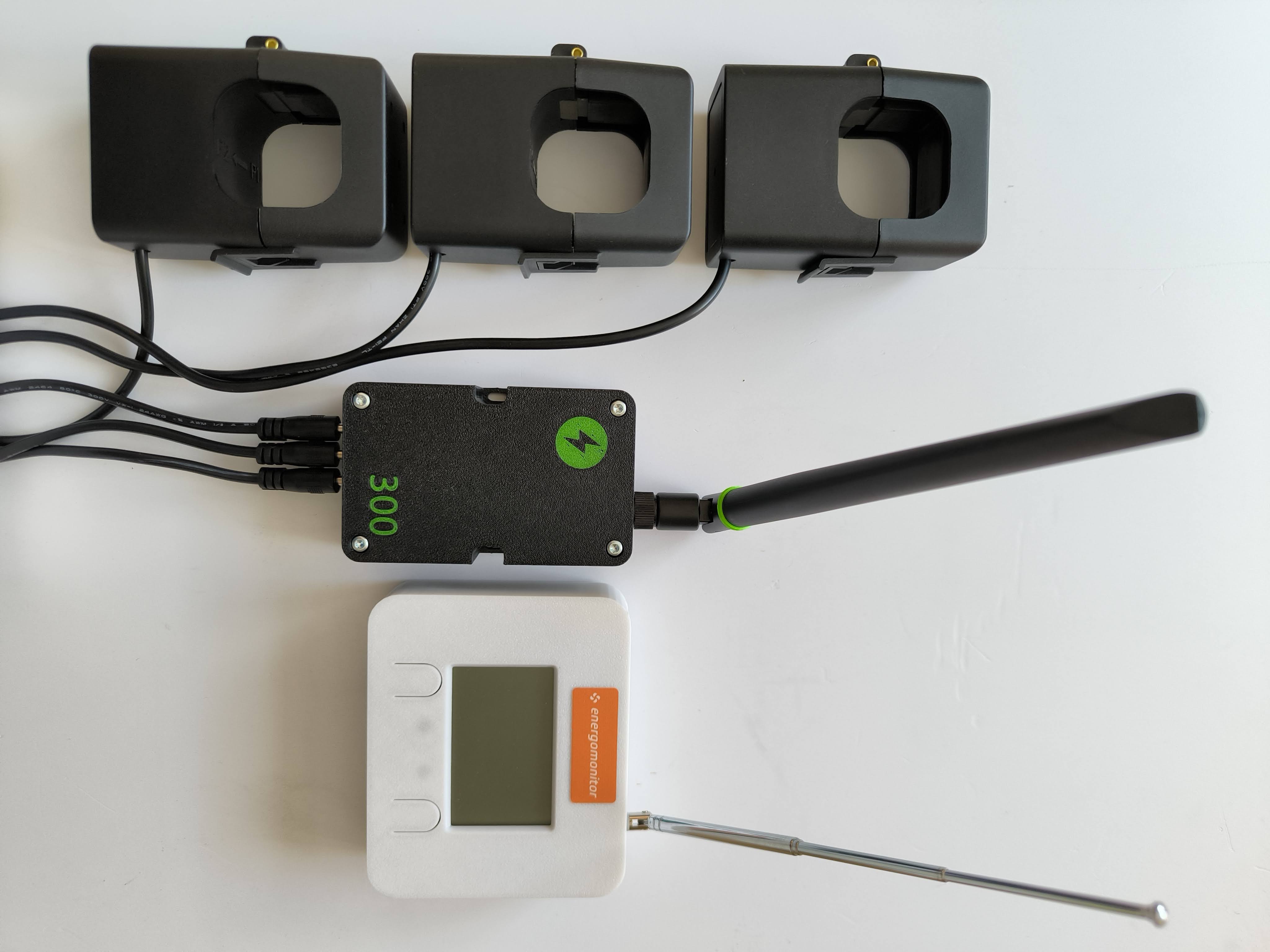 Sada pro bezdrátové sledování spotřeby elektřiny Energomonitor Powersense 3x300A, 36 mm
